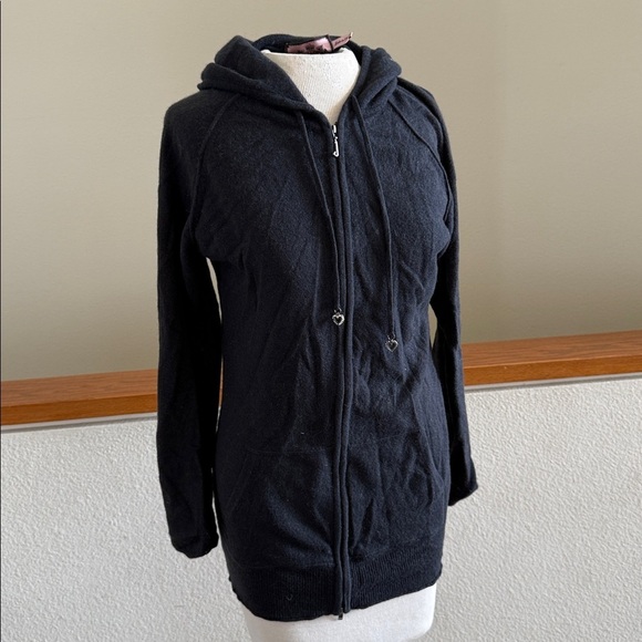 Juicy Couture Jackets & Blazers - Juicy Couture Charcoal black zip up
Hoodie cashmere rhinestone pulls jacket
